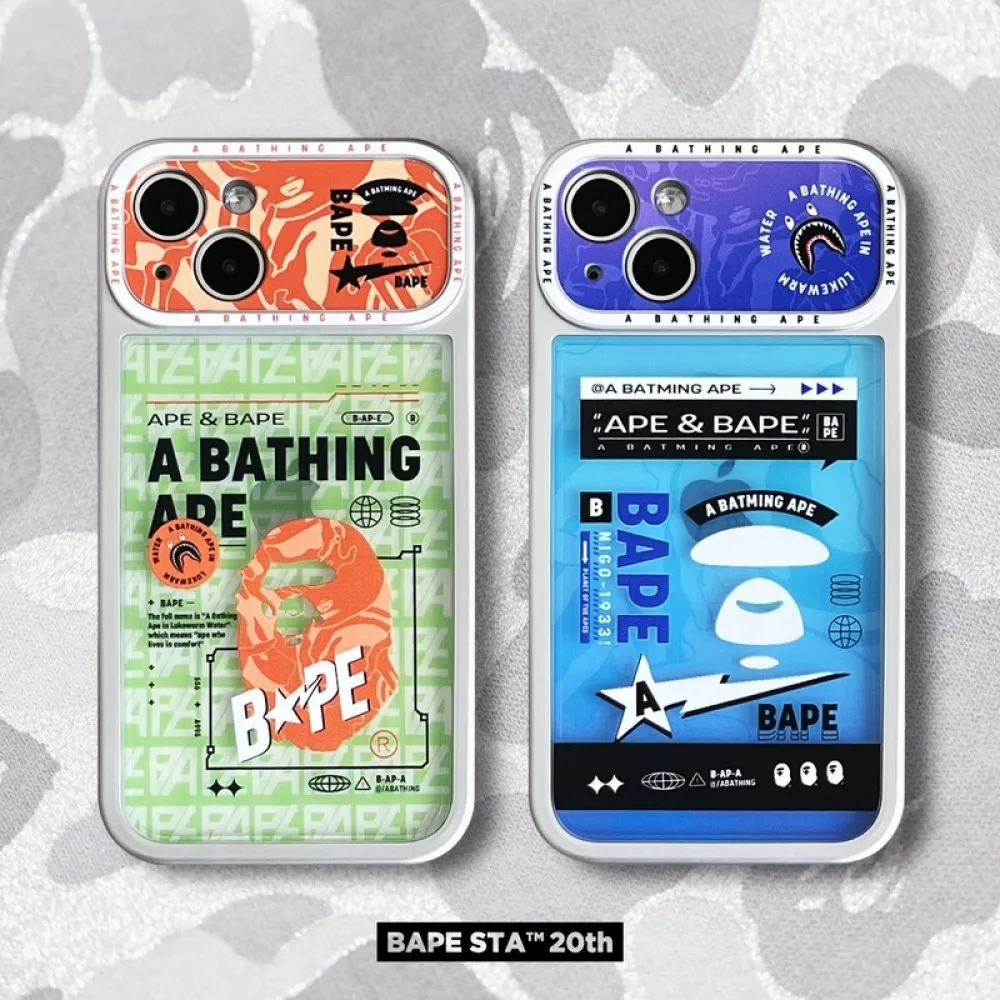 ア・ベイシング・エイプ A BATHING APE BAPE A Bathing Ape in Lukewarm Water TPU  レザー 高品質 トレンディなブランド  気質